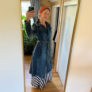 See by Chloé denim trench coat with braided belt